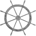 thumbnail image 4 of Nagina International Frosty Antique Junkyard Crafted Wooden Ship Wheel | Pirate's Home Wall Decor (24 Inches, Gloss Finish), 4 of 5
