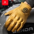 thumbnail image 4 of Guantes de cuero retro para motocicleta, guantes vintage para hombre y mujer, guantes de invierno para ciclismo, pantalla táctil, motocross, ATV, guantes para motor, 4 of 4