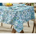 thumbnail image 5 of Fabric Tablecloth, Corfu Mediterranean Blue Paisley, 60 x 102 Inch, Indoor Outdoor Stain and Water Resistant Heavy Weight Table Cover, Shabby Chic Blue Floral, 5 of 6