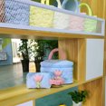 thumbnail image 1 of Organizador de artículos de tocador ligero y espacioso, perfecto para niñas: bolsa de cosméticos grande de pana en color azul claro con forma de tulipán, 1 of 5