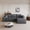 Dark Gray, variant on MAYEERTY Plush Corduroy Sofa Ottoman, No Assembly Compressed Footrest Bench, Cloud Style Minimalist Foot Stool for Living Room Bedroom Apartment