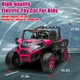 thumbnail image 3 of LUIBAS 24V 4x4 2-Seater Ride on Buggy Battery Powered Kids Electric Car Off-Road Vehicles w/ Remote Control, Bluetooth for Ages 3+ Kids, Pink, 3 of 8