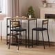 thumbnail image 2 of QinaQin Comedor de 3 piezas con almacenamiento, mesa compacta con estructura de hierro y acabado negro tipo madera, incluye 2 sillas tapizadas en PU, ideal para espacios pequeños, 2 of 8