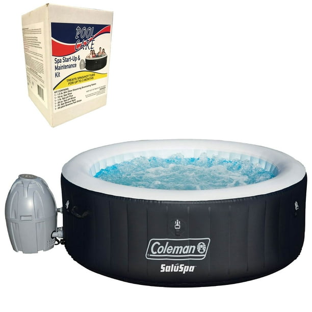Coleman SaluSpa 4 Person Inflatable Spa and 3 Month Chemical