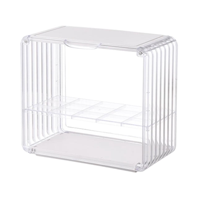 Vitrina de acción Sunnimix Doble capa Plástico ABS Organizador Colecciones Caja de presentación Blanco