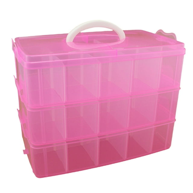 Jewellery Storage Organizer Case with 30 Adjustable Compartments, Transparent Plastic Craft Bead Box with Secure Lid, Multi-Purpose Art Supply Organizer for Jewelry Making Hobby, A Storage Box