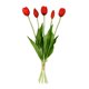 thumbnail image 1 of Ramo de tulipanes artificiales de 5 cabezas, tallo largo de 15,7 pulgadas, tacto real, para arreglos florales de primavera, decoración de bodas y casas de campo., 1 of 8
