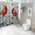 thumbnail image 7 of Patifu Cardinals Branch Snow Shower Curtain for Bathroom Decoration 100% Polyester with Hooks 60"x72, 7 of 7