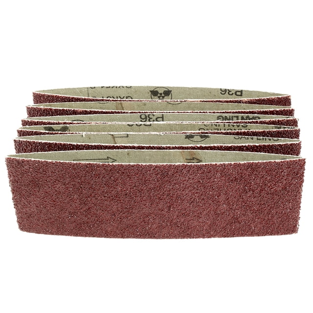 Cintas de lijado de óxido de aluminio de unión superpuesta de 3" x 18" 36 grits 6 paquetes
