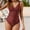 c01Red, variant on Arnsht Women's Plus Size One Piece Ruched Swimsuit 2025 Tummy Control Bathing Suits Solid Color V Neck Swimwear Green L