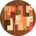 thumbnail image 1 of Ahgly Company Indoor Round Abstract Orange Contemporary Area Rugs, 8' Round, 1 of 1