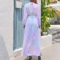 thumbnail image 3 of Pink Holographic Pastel Color Women's Long Dress Long Sleeves Dress Vintage Dresses Party Maxi Dress High Waist Dress, 3 of 4