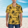 thumbnail image 2 of Fuzoiu Autumn Sunflower Print Hawaiian Shirt for Men, Summer Beach Casual Short Sleeve Button Down Shirts, Men’s Beach Summer Shirts with Pocket,XX-Large, 2 of 7