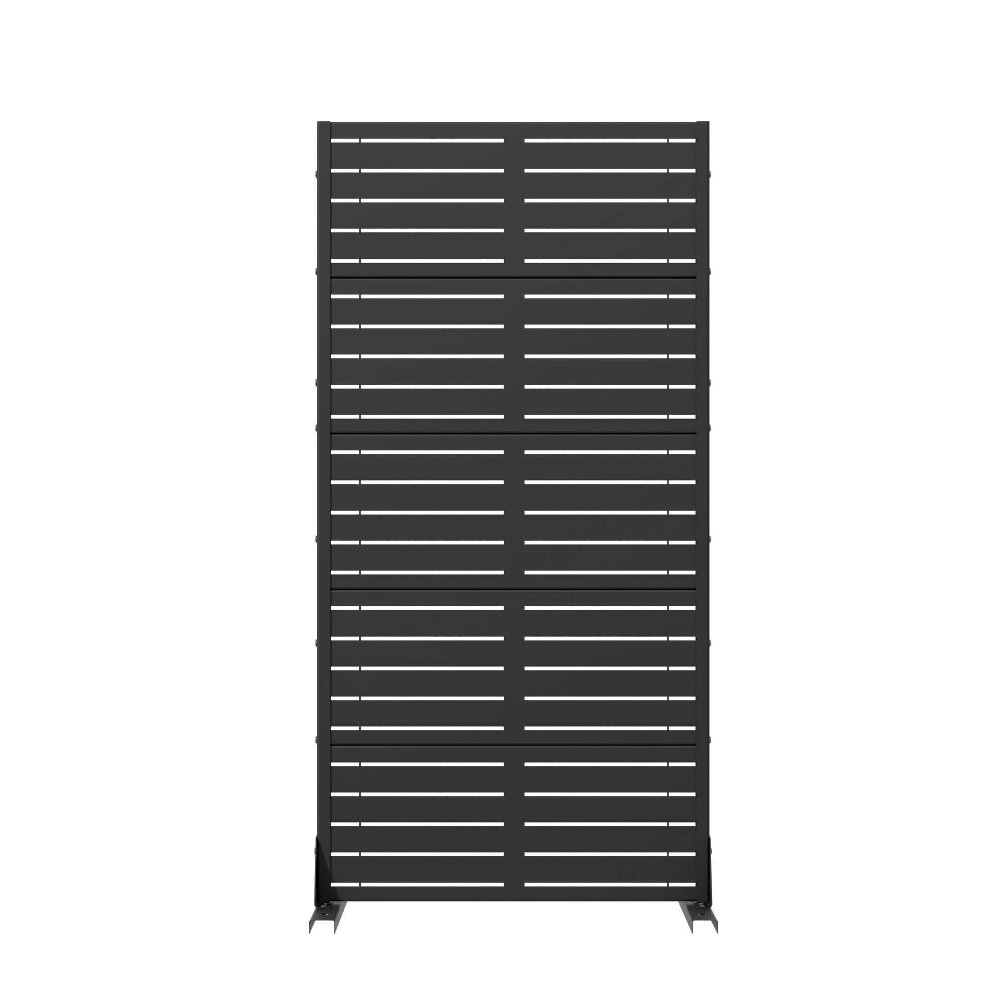 MAYEERTY 59x30 Black Outdoor Natural Privacy Panel Screen, 5 Piece Set Natural Folding Divider for Backyard and Garden
