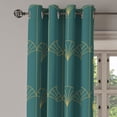 thumbnail image 2 of Ambesonne Art Deco Grommet Curtain, Teal Simple Vintage Motif, 50"x120", Teal and Sand Brown, 2 of 5