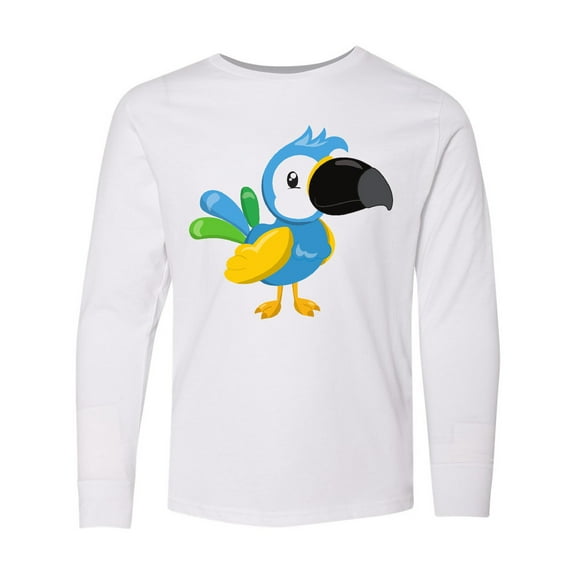 Inktastic Tropical Parrot, Colorful Parrot, Tropical Bird Long Sleeve Youth T-Shirt