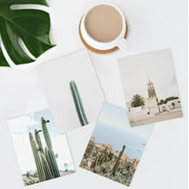 PixonSign Frameless Wall Art Desert Plants Landscape Posters, Set of 4 Southwest Decor Saguaro Cactus Wall Decor, Nature Wilderness Prints, Modern Wall Décor for Living Room, Bedroom - 8"x10"