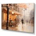 thumbnail image 2 of Designart "Impressionist Cafe In Paris With A Peachy Hue I" City Paris Canvas Wall Art, 2 of 7