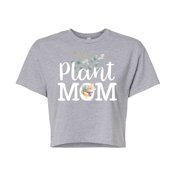Winnie the Pooh - Plant Mom - Juniors Cropped Cotton Blend T-Shirt