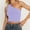 Purple, variant on Plus Size Summer Womens Tops Spring and Summer Hot Girl One Shoulder Tight Solid Color V-neck Tank