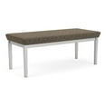 thumbnail image 1 of Lenox Steel Reception Waiting Room 2-Seat Bench / Silver Steel / Brown, 1 of 5