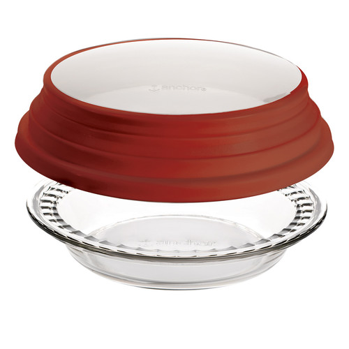 Anchor Hocking 9.5" Deep Pie Dish with Wide Fluted Edge and Expandable