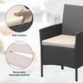 thumbnail image 3 of EastVita 3 Piece Patio Set PE Rattan Patio Conversation Set with 2 Chairs and 1 Coffee Table Outdoor Patio Furniture Set for Patio Front Porch Balcony Bistro - Black, 3 of 8
