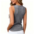 thumbnail image 4 of Dwellite Sleeveless Sweater Tops for Women Summer Dressy Crew Neck Knit Tank Tops Spring Business Casual Work Shirts Blouses Light Gray M, 4 of 4