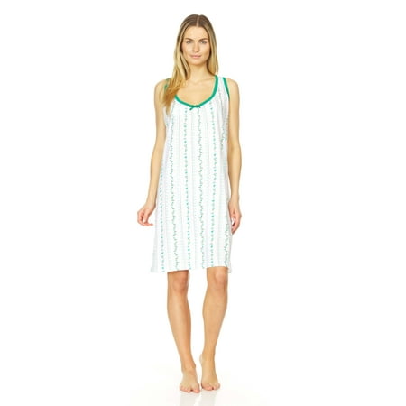 

Lati Fashion Women Nightgown Sleeveless Female Nightgowns & Sleepshirts Green XX-Large