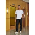 thumbnail image 2 of COOFANDY Mens Elastic Waist Pants Casual Drawstring Cotton Twill Pant Relaxed Fit Straight Leg Chino Slacks with Pockets, 2 of 6