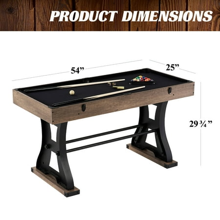Barrington Coventry 54 in 4-in-1 Combo Game Table with Billiards, Air Hockey, Foosball and Table Tennis - Brown