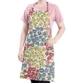 thumbnail image 5 of Pioneer Flower Floral Print Pattern Apron-Garden Aprons for Women with Pockets-Cotton Linen Waterproof Kitchen Cooking Gardening Aprons Adjustable for Kitchen,Cooking,BBQ and Salon 33x27 Inch, 5 of 7