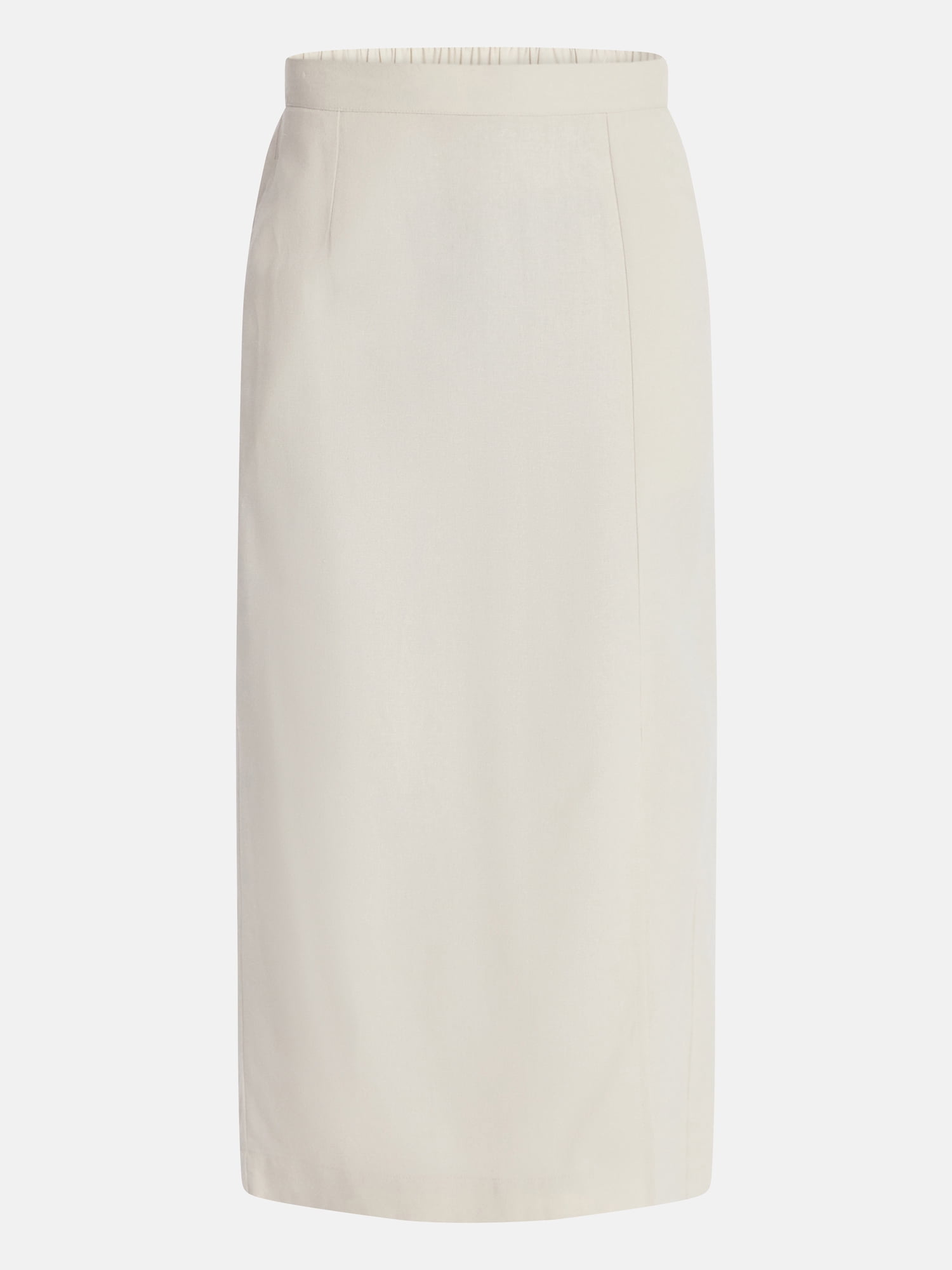 Time and Tru Women's and Women’s Plus Linen Blend Midi Skirt with Side Slit, Sizes XS-XXXL