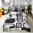 thumbnail image 1 of Erosebridal Abstract Sqare Bedding Queen Size,Geometric Rectangle Comforter Sets with Sheets,Stripes Room Decorative,Reversible,Breathable,7pcs, 1 of 5
