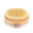 thumbnail image 2 of Paquete de 2 cepillos corporales de cepillado en seco con cerdas naturales suaves y rígidas, cepillo exfoliante corporal para celulitis y linfático, masaje corporal seco, 2 of 4