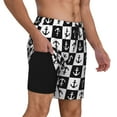 thumbnail image 3 of Haiem Nautical Anchors1 Mens Swim Trunks with Compression Liner 2 in 1 Swimming Shorts Stretch Swimwear Quick Dry,Board Shorts-Small, 3 of 9