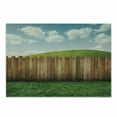 thumbnail image 1 of Farmland Cutting Board, Wooden Garden Fence on Grassland Pastoral Environment with Cloudy Sky Design, Decorative Tempered Glass Cutting and Serving Board, Small Size, Green Brown, by Ambesonne, 1 of 1