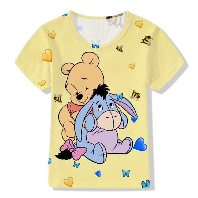2022 nueva camiseta para niños, bebé niño y niña Winnie The Bear, Donald, Lion King, Tigger, ropa de verano para niños 100 Gao Jinjia LED