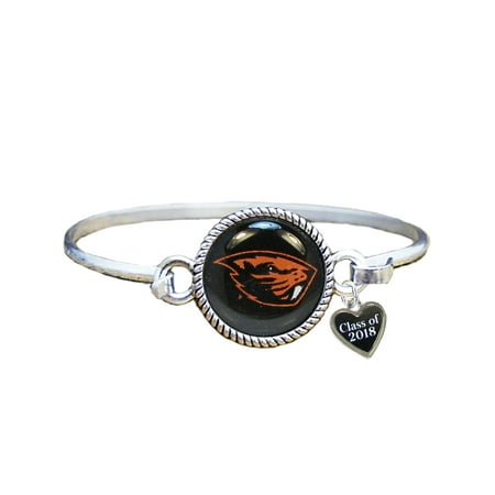 Beaver Jewelry Charm - Oregon State Beavers Class of 2018 Graduation OSU Alumni Gift Bangle Bracelet