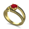 thumbnail image 2 of 2.50 Carat Round Shape Red Ruby & Black Onyx Gemstone Charming Ring for Wedding and Engagement Solid 14K Yellow Gold Size 10.5 by Diamond-Capitals, 2 of 7