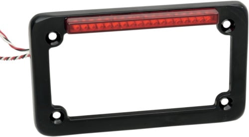 United Pacific Red LED License Plate Fasteners - Stainless Steel Housing, Set Of 2 With 8.5" Wires