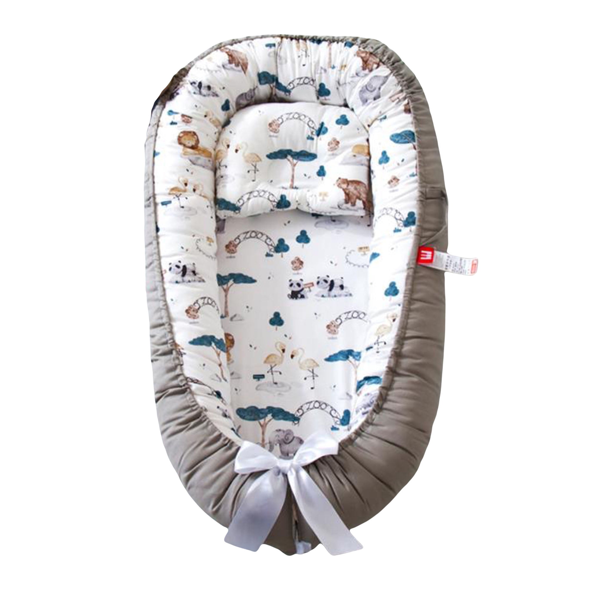 Breathable & Hypoallergenic Co-Sleeping Baby Bed 100% Cotton Portable Crib for Bedroom/Travel Blue Baby Lounger Abreeze Baby Bassinet for Bed -Starfish 