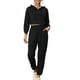 thumbnail image 1 of Conjuntos de sudaderas y pantalones de chándal para mujeres INSPIRE CHIC, sudadera corta y joggers largos XL en negro, 1 of 6