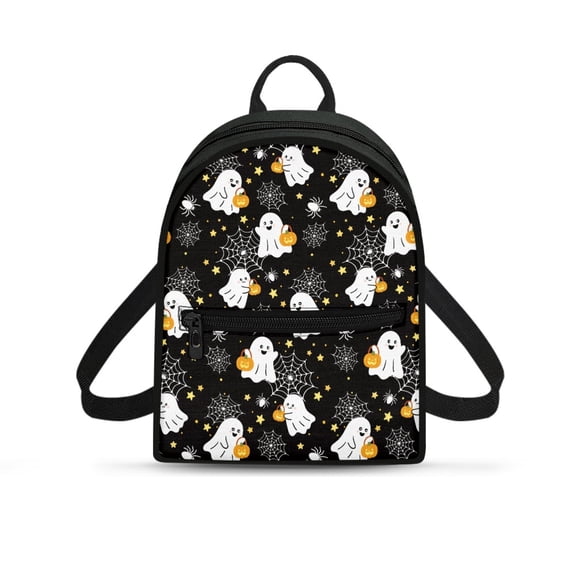 HELLHERO Ghost Spider Web Lightweight Handbag Adjustable Strap Small Backpack for Travel Outing, Polyester Zipper Casual Daypack