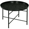 thumbnail image 2 of HOMCOM 24" Round Coffee Table with Hammered Tray Top & Metal Frame, Black, 2 of 9