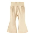 thumbnail image 3 of Luogg Baby Girls High Waist Flare Pants 3 Pack Soft Toddler Casual Bottoms Infant Fashion Bottom Trousers For Daily Wear Girls Leggings 9-12 Months, 3 of 5