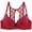 Red, variant on Women's Balconette Bra Plus Size Lace Sexy Wirefree Padded Push Up Demi Bras Seamless Back Support T-Shirt Brassiere