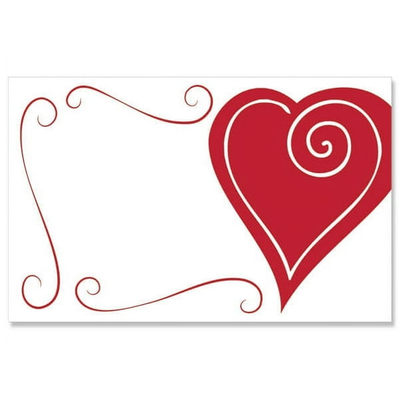 Pack Of 50, Heart Swirl Border Enclosure Card 3.5" X 2-1/4" Made In USA