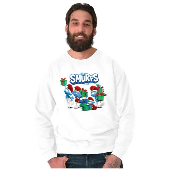 The Smurfs Christmas Holiday Presents Sweatshirt for Men or Women Brisco Brands S
