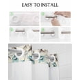 thumbnail image 5 of No Hook Shower Curtain with Snap in Liner, Vintage Flowers Teal Tuilps Butterfly Letters Print Hotel Shower Curtains for Bathroom, Washable Shower Curtain Liner Set with Mesh Top Window, 72”x78”, 5 of 6